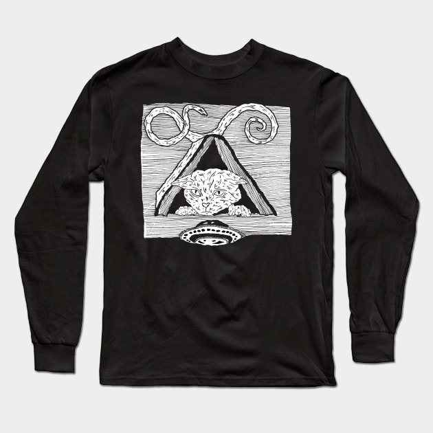 Cryptic Cat Long Sleeve T-Shirt by AllieHartleyArt